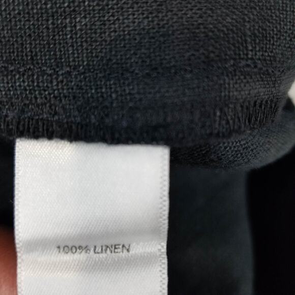 J Jill Pants Medium Tall Love 100% Linen Black Crop Pockets Elastic Lagenlook - Picture 4 of 10